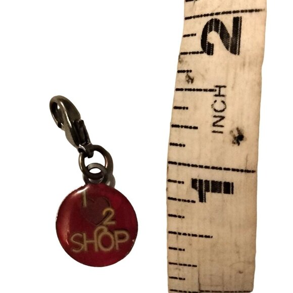 I love to Shop Heart Charm Lobster Clip on Valentine Jewelry - Picture 3 of 3